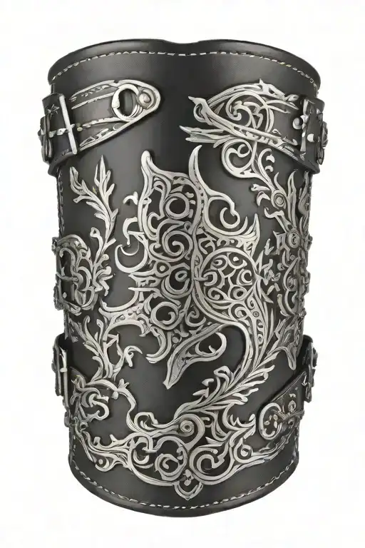 leather gauntlet with buckles  tattoo design idea