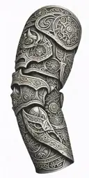 armor arm sleeve tattoo design idea