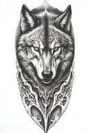 armor fading into a wolf tattoo design idea