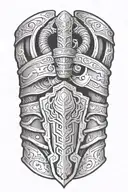 armor gauntlet tattoo design idea