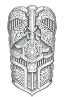 armor gauntlet tattoo design idea