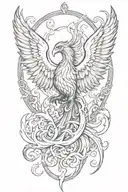 Phoenix rising from ashes tattoo design idea