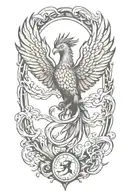 Phoenix rising from ashes tattoo design idea