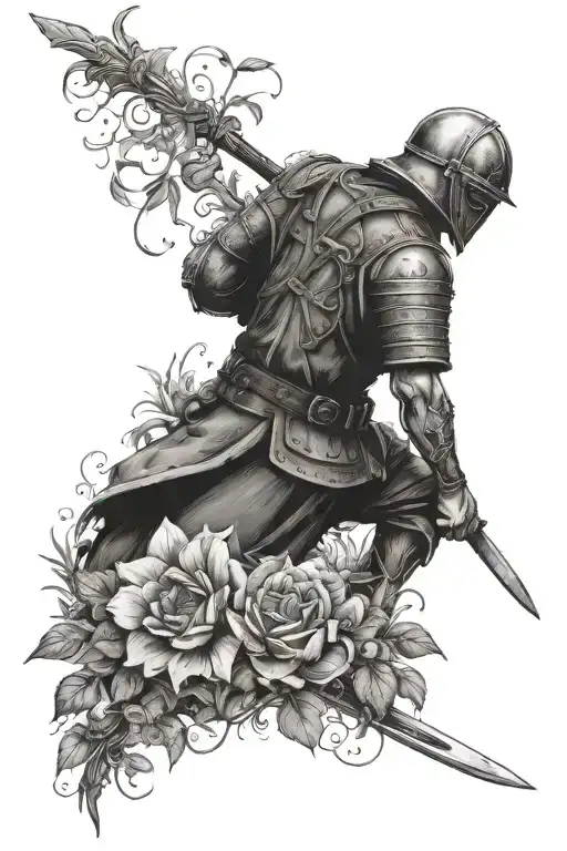 better to be a warrior in a garden than a gardener in a war tattoo design idea
