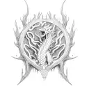 tree dragons , flames and dracarys tattoo design idea