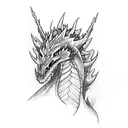tree dragons , flames and dracarys tattoo design idea