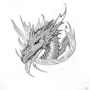 tree dragons , flames and dracarys tattoo design idea