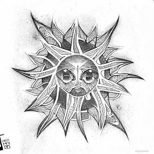 Samoan sun tattoo design idea
