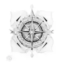 Maja, Compass, broken stone tattoo design idea