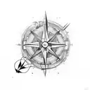 Maja, Compass, broken stone tattoo design idea