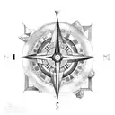 Maja, Compass, broken stone tattoo design idea