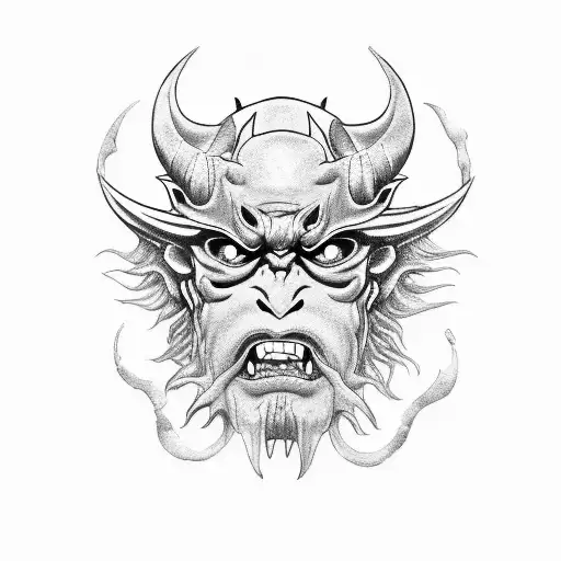 Oni Mask, Kitsun, Felge  tattoo design idea