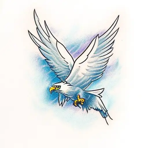 eagle flying tattoo design idea