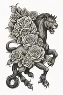 power and strength courage tattoo design idea