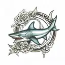 pretty shark fin tattoo design idea