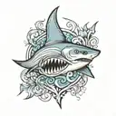 pretty shark fin tattoo design idea