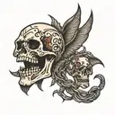 born alone die alone tattoo design idea