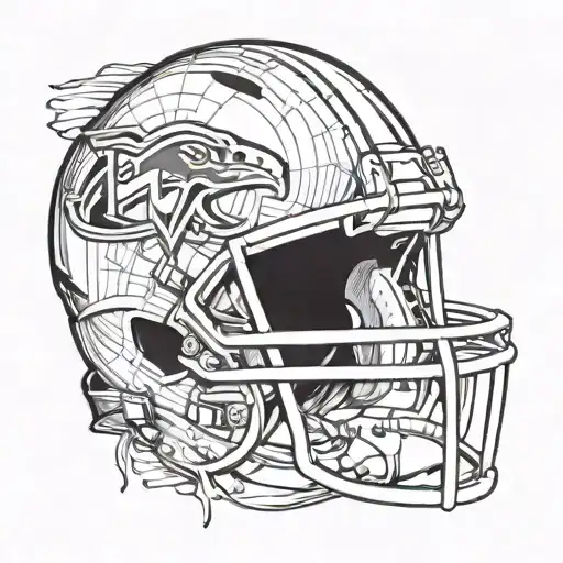 A football helmet morphing into a graduation cap tattoo design idea