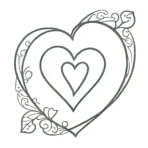 red heart with black outline and a J in the middle tattoo design idea