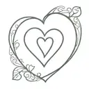 red heart with black outline and a J in the middle tattoo design idea