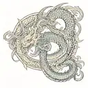 sak yant tattoo, dragon, snake, devil wings, mythology, Egypt  tattoo design idea