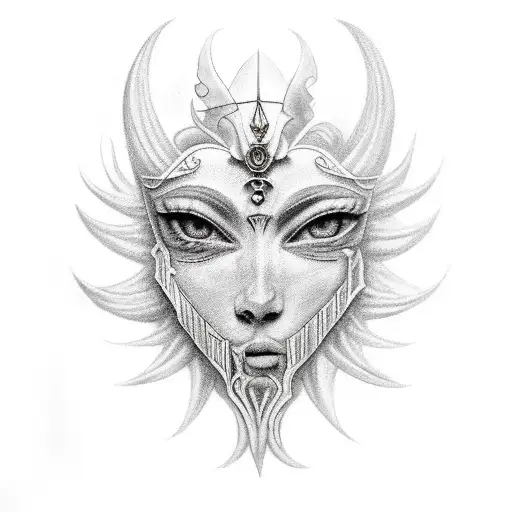 luna y sol medieval  tattoo design idea