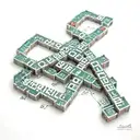 scrabble names intertwined: Emily Noah Megan Peyton  tattoo design idea