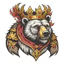 bear king tattoo design idea
