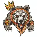 bear king tattoo design idea