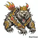 bear king tattoo design idea