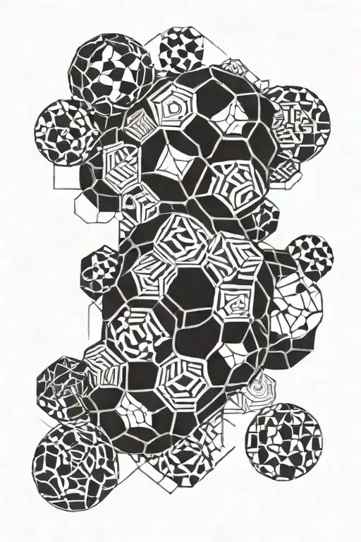 Soccer Ball, Circuits, Black and White tattoo design idea