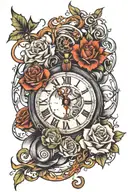 No amount of money ever bought a second of time clock tattoo design idea