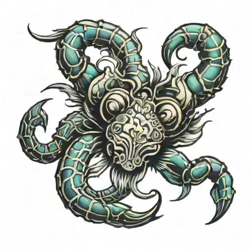 scorpio taurus tattoo design idea