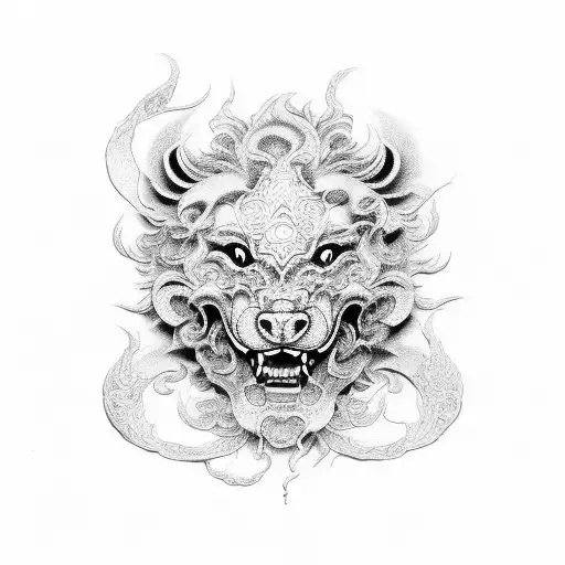 Foo Dog tattoo design idea