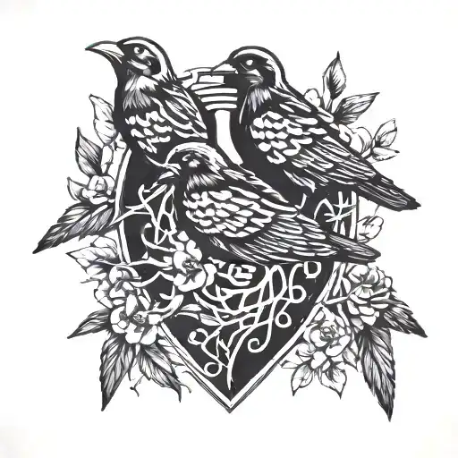 the birds from the billy talent artwork coming out of the green day heart grenade   tattoo design idea