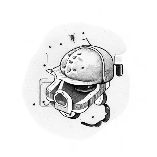 programmer burger which is riding a skateboard tattoo design idea