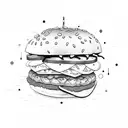 programmer burger which is riding a skateboard tattoo design idea