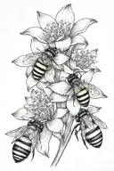 Dafodills with a bumble bee tattoo design idea