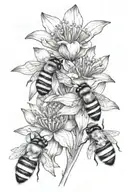 Dafodills with a bumble bee tattoo design idea