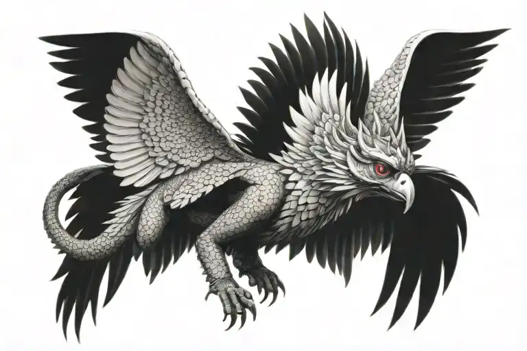 Garuda as Visnhus vehicle tattoo design idea
