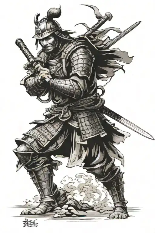Japanese samurai warrior tattoo design idea