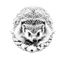hedgehog with dreads and drumsticks  tattoo design idea