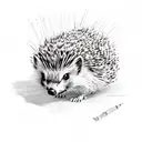 hedgehog with dreads and drumsticks  tattoo design idea