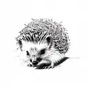 hedgehog with dreads and drumsticks  tattoo design idea