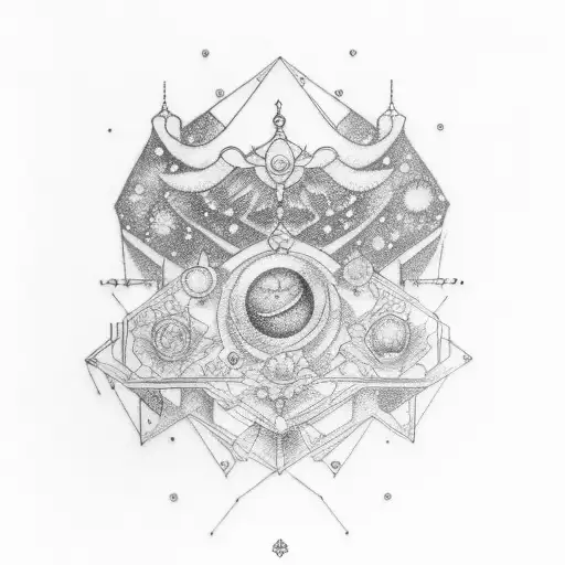 Libra-inspired tattoo design: Harmonize your essence with a balanced Libra symbol, Opal hues, Marigold blooms, celestial tattoo design idea