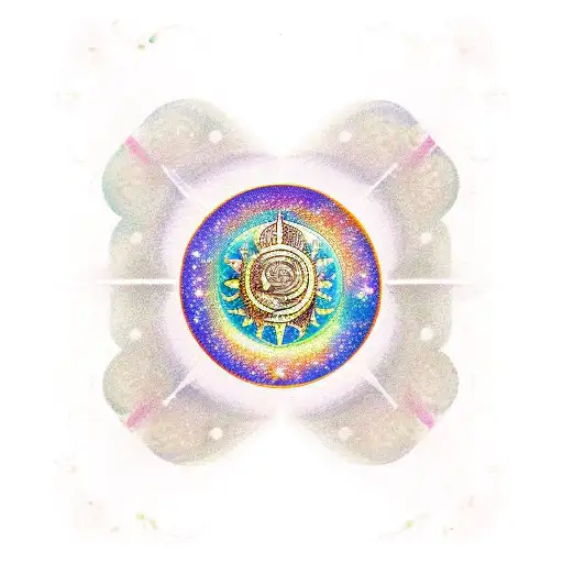 Libra-inspired tattoo design: Harmonize your essence with a balanced Libra symbol, Opal hues, Marigold blooms, celestial tattoo design idea