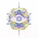 Libra-inspired tattoo design: Harmonize your essence with a balanced Libra symbol, Opal hues, Marigold blooms, celestial tattoo design idea