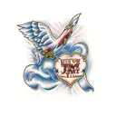 Banner over heart tattoo design idea