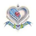 Banner over heart tattoo design idea