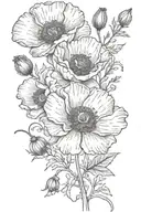 botanical poppy flower tattoo tattoo design idea